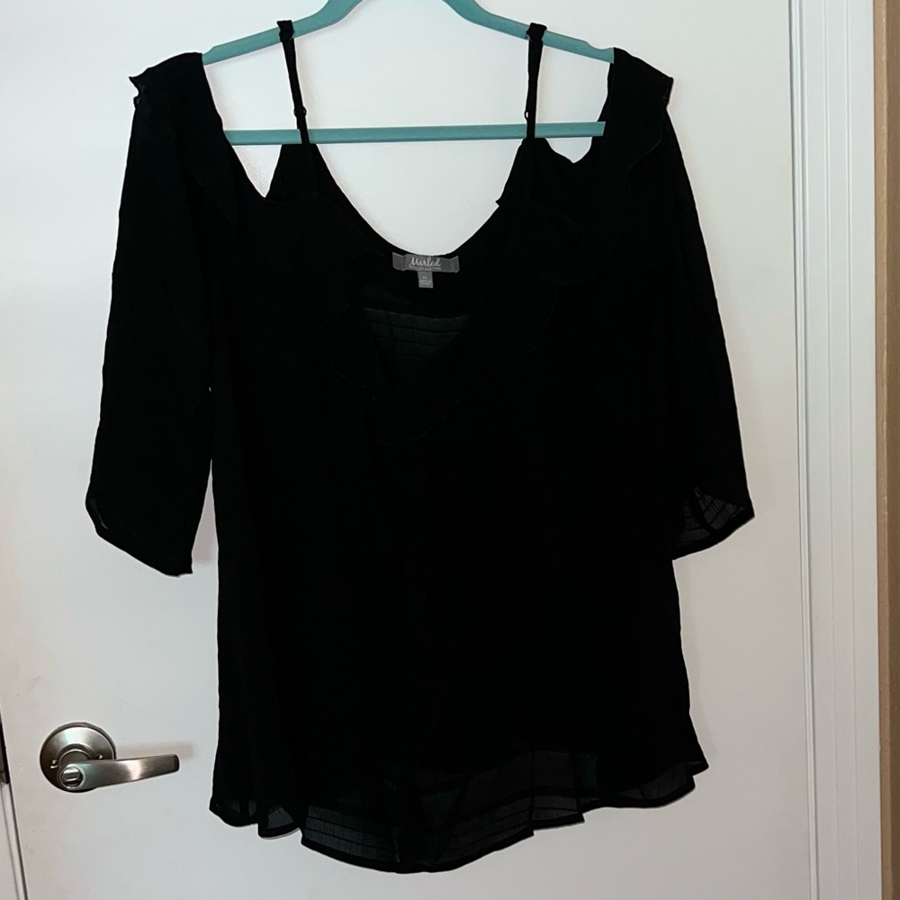 Black Ruffled Blouse - Picture 2 of 4
